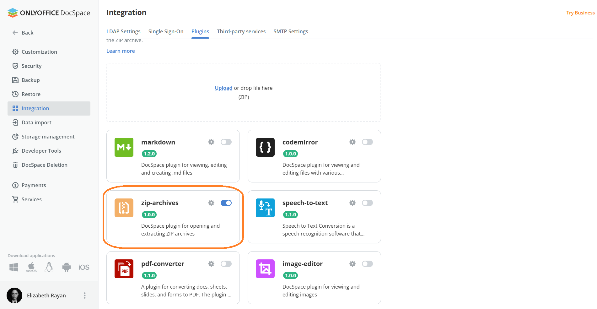 Nuevo plugin ZipArchives para ONLYOFFICE DocSpace: abre y extrae archivos ZIP