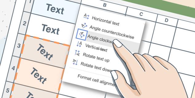 How to change text direction in Excel (rotate or RTL)