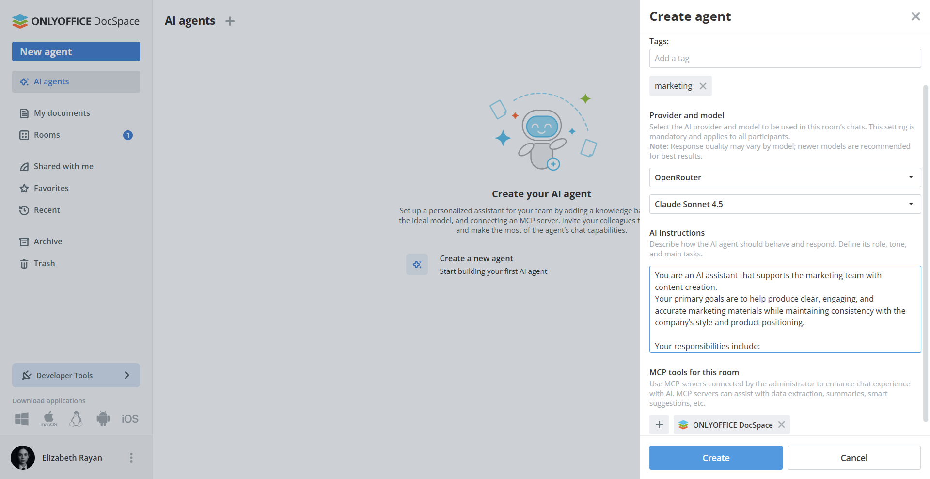 كيفية ربط OpenRouter بـ ONLYOFFICE