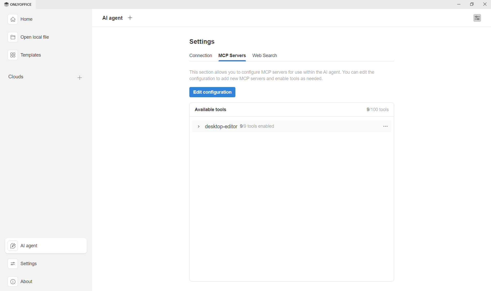 How to сonnect the ONLYOFFICE DocSpace MCP Server to Desktop Editors