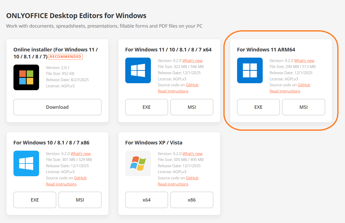 How to install ONLYOFFICE Desktop Editors for Windows ARM64