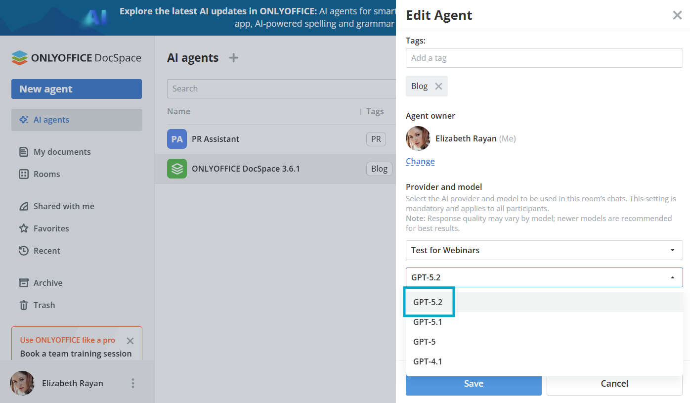 ONLYOFFICE DocSpace Cloud v3.6.1: Next.js security patch & more fixes