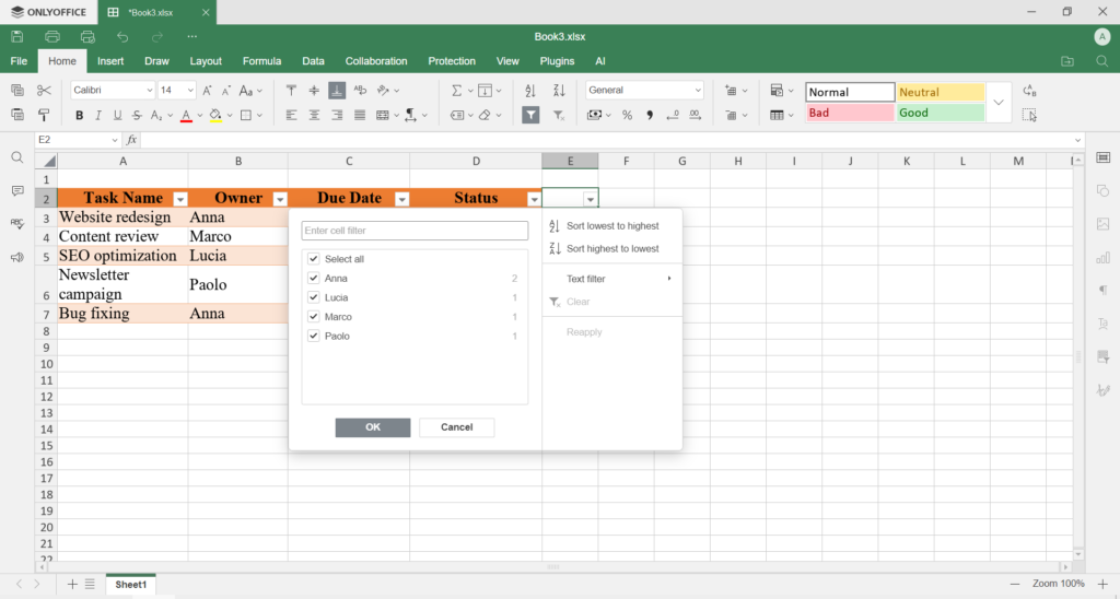 Excel-Tabellendesign erklärt | ONLYOFFICE Blog