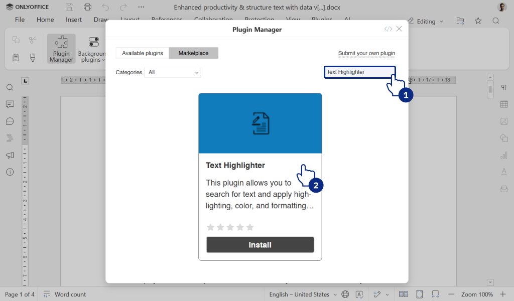 Introducing the Text Highlighter plugin: Easily emphasize and organize important text in your documents