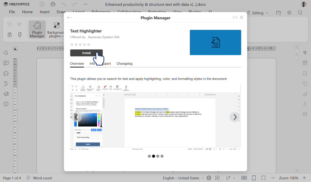 Introducing the Text Highlighter plugin: Easily emphasize and organize important text in your documents