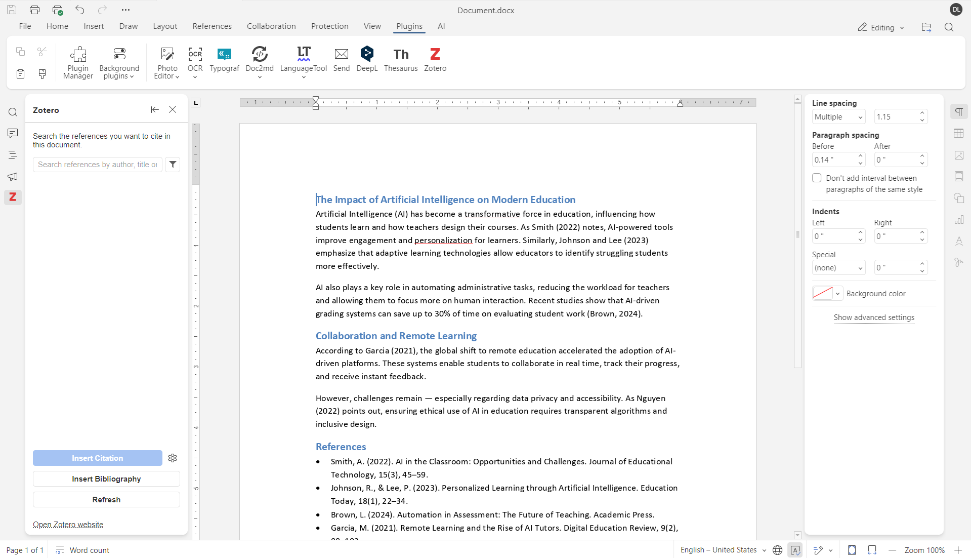 Zotero plugin for ONLYOFFICE updated: improved interface, flexible citations, and more