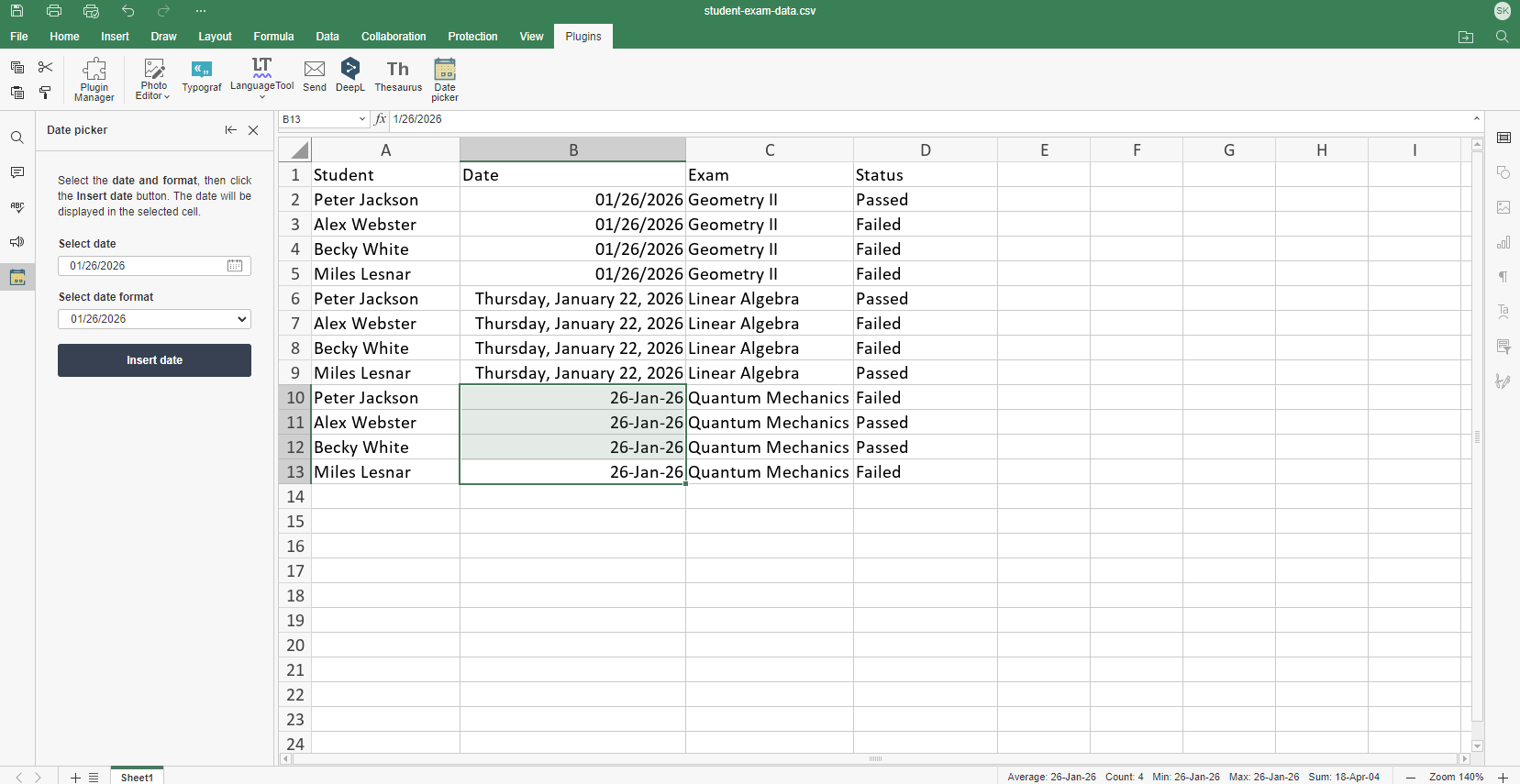 Presentamos el plugin Date Picker: selecciona e inserta fechas con formato en varias celdas sin esfuerzo