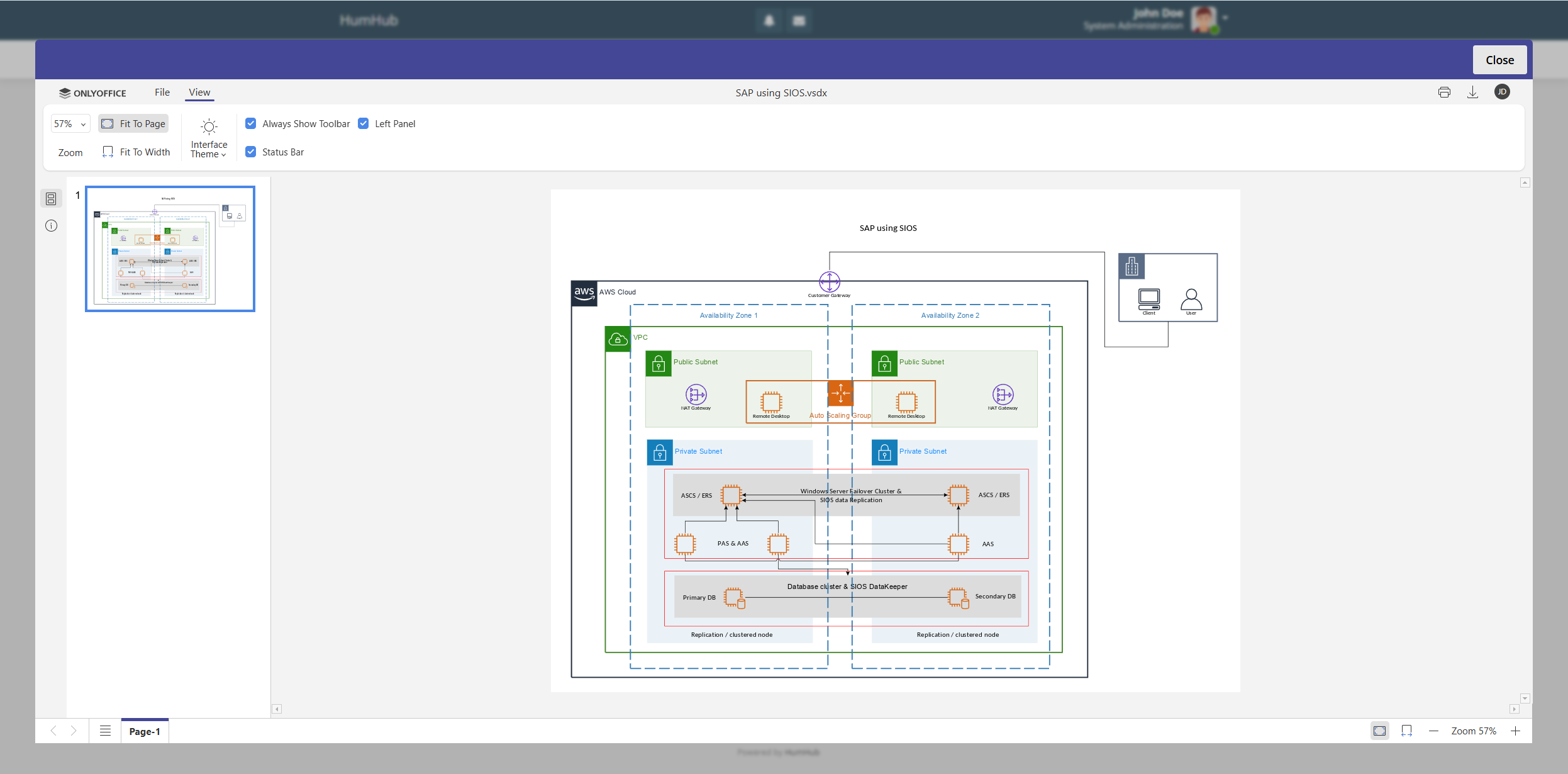 ONLYOFFICE connector v4.0.0 for HumHub released: diagram viewing, new supported file formats and other updates