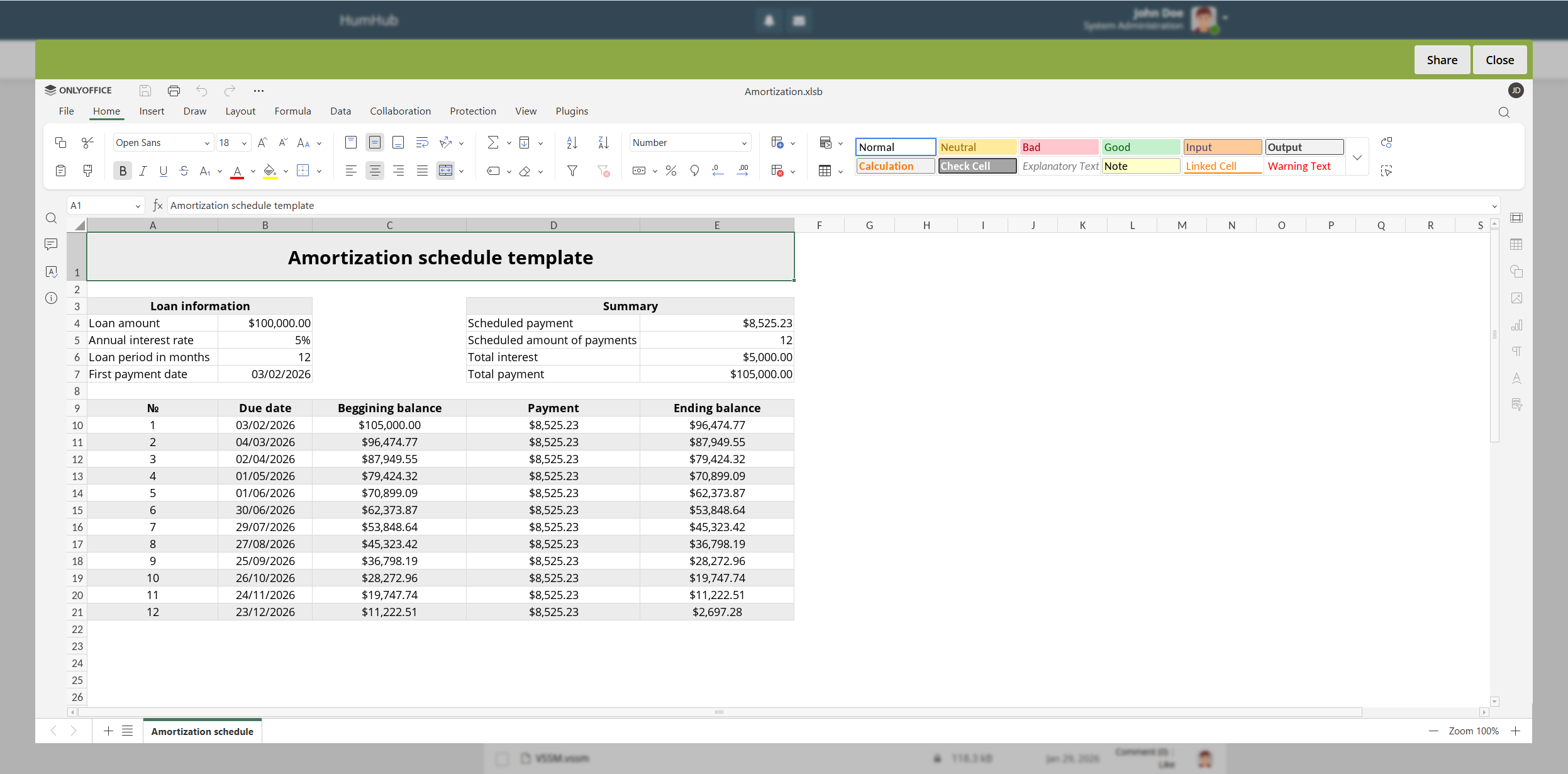ONLYOFFICE connector v4.0.0 for HumHub released: diagram viewing, new supported file formats and other updates