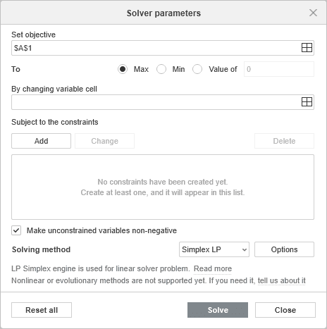 Cómo usar Solver en hojas de cálculo
