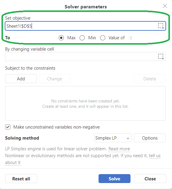 Cómo usar Solver en hojas de cálculo