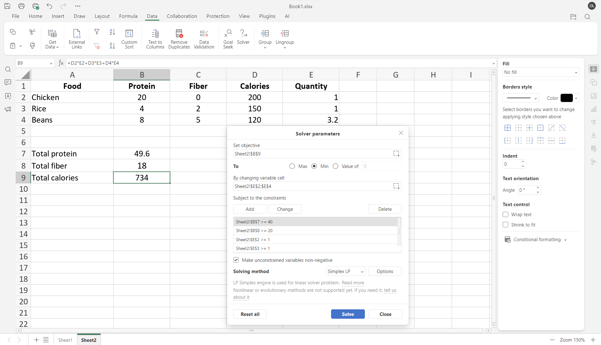 Cómo usar Solver en hojas de cálculo