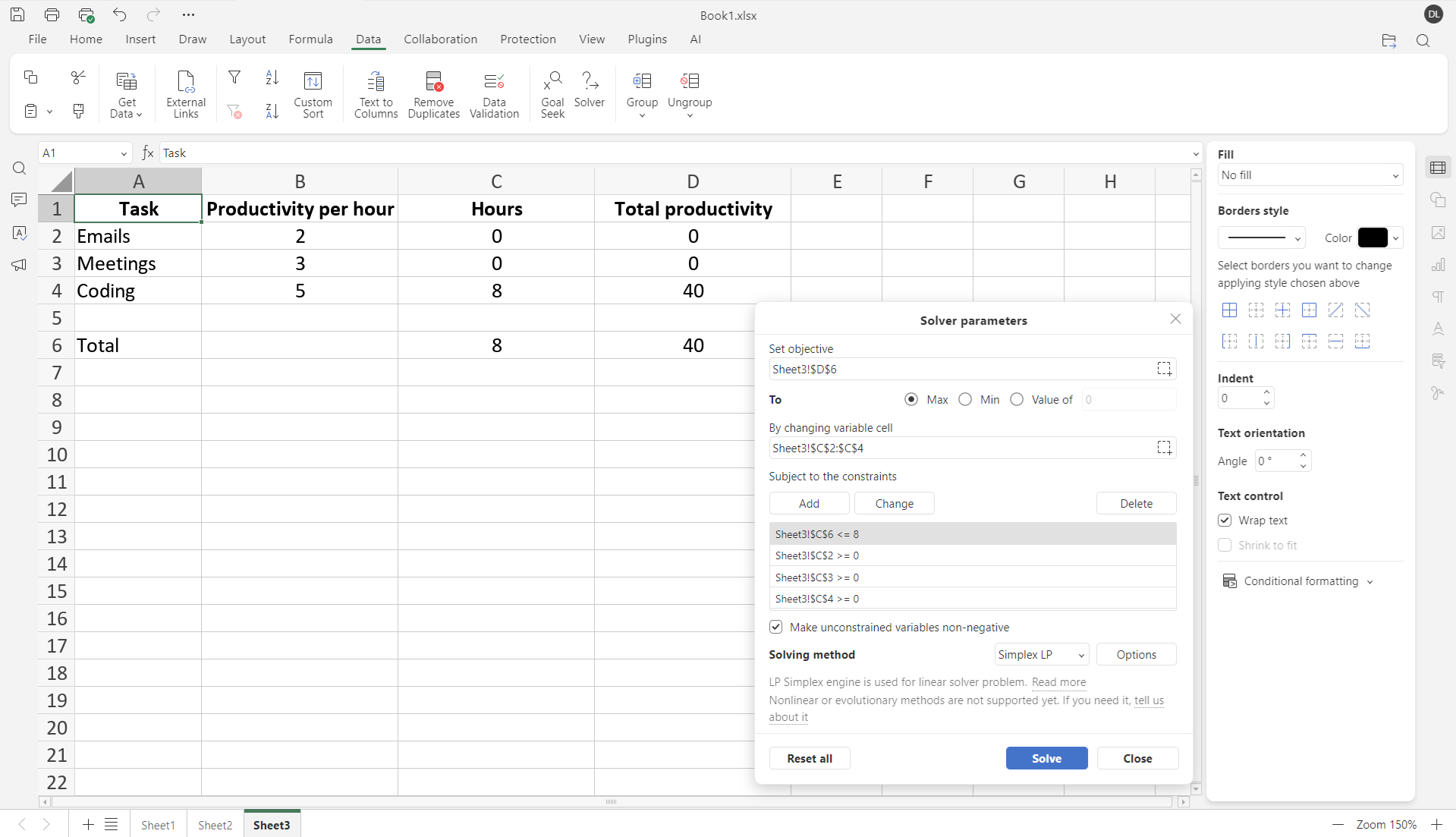 Cómo usar Solver en hojas de cálculo