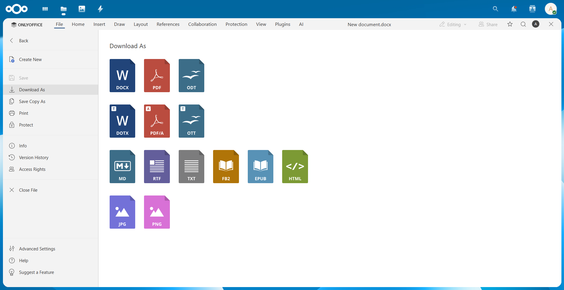 ONLYOFFICE connector v10.0.0 for Nextcloud: support for TSV and Markdown conversion, compatibility with Nextcloud v33