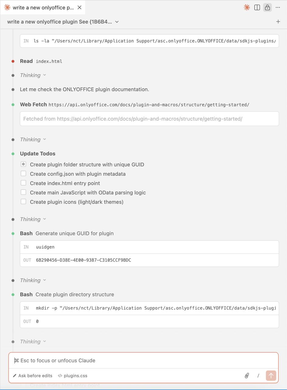 How to write an ONLYOFFICE plugin with AI: the OData Import plugin case