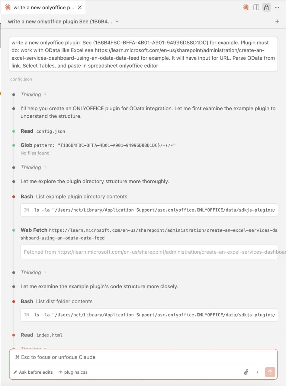 How to write an ONLYOFFICE plugin with AI: the OData Import plugin case