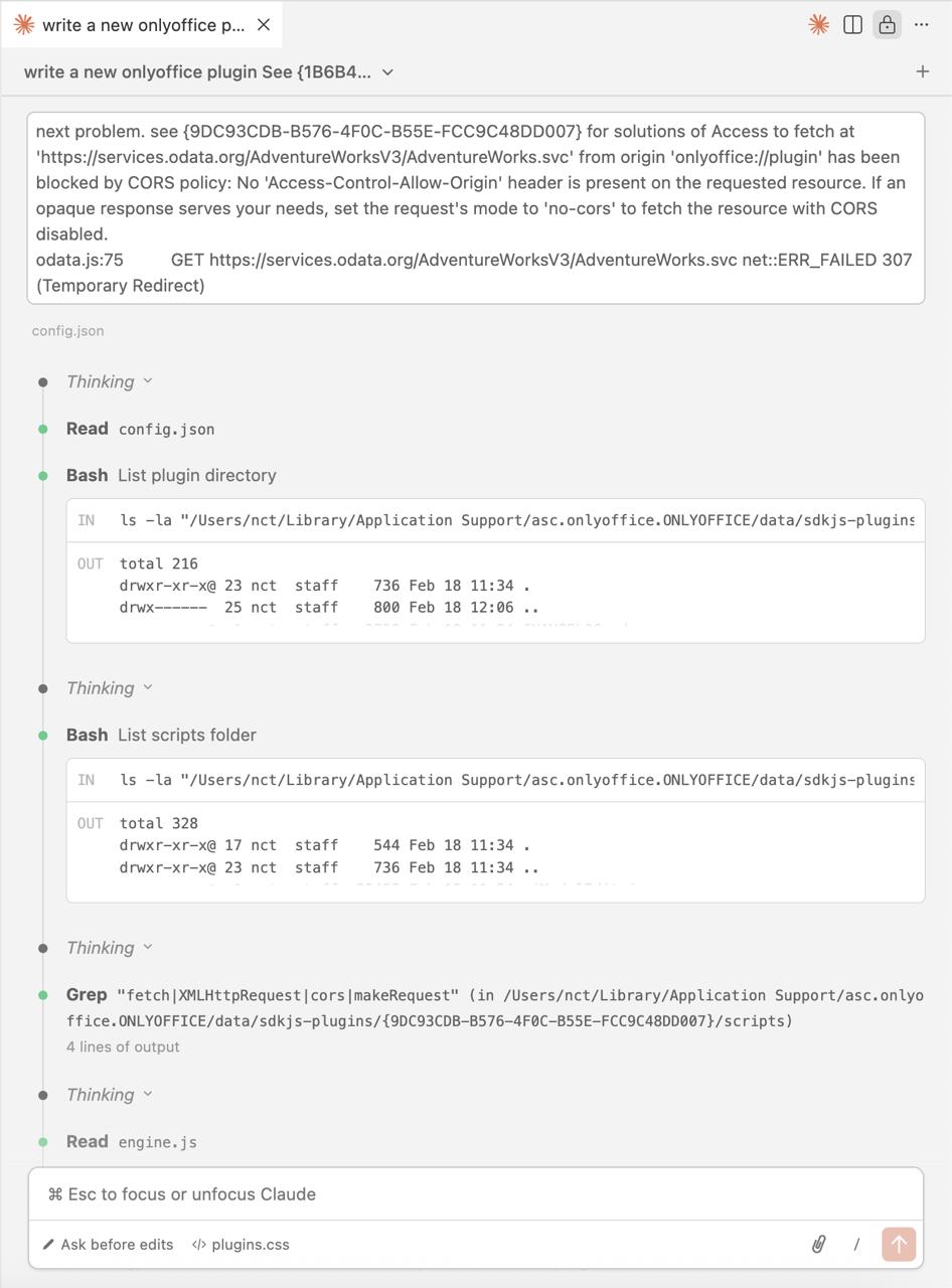 How to write an ONLYOFFICE plugin with AI: the OData Import plugin case