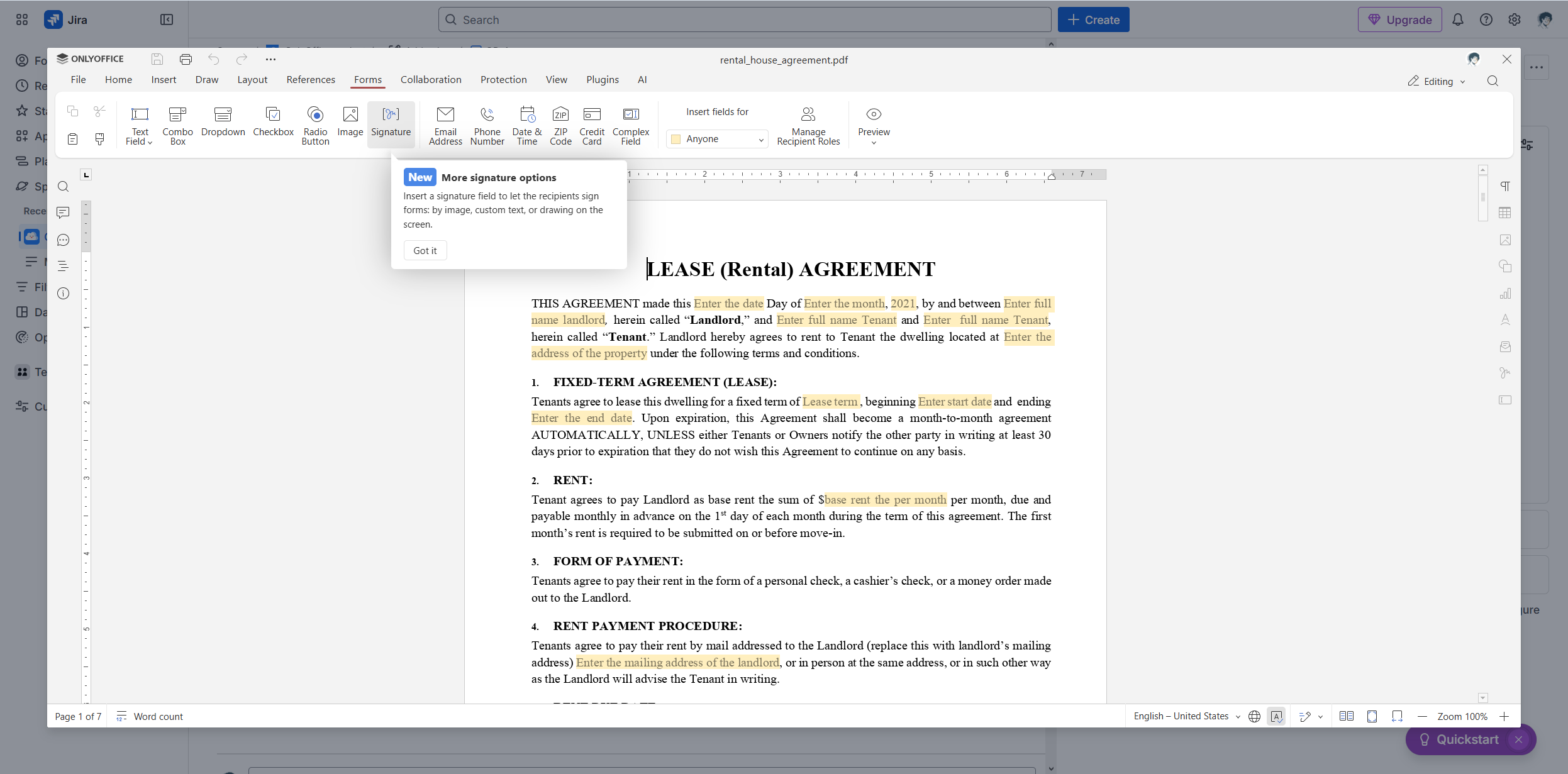 ONLYOFFICE connector for Jira Cloud released: create, edit and collaborate on office files within your platform