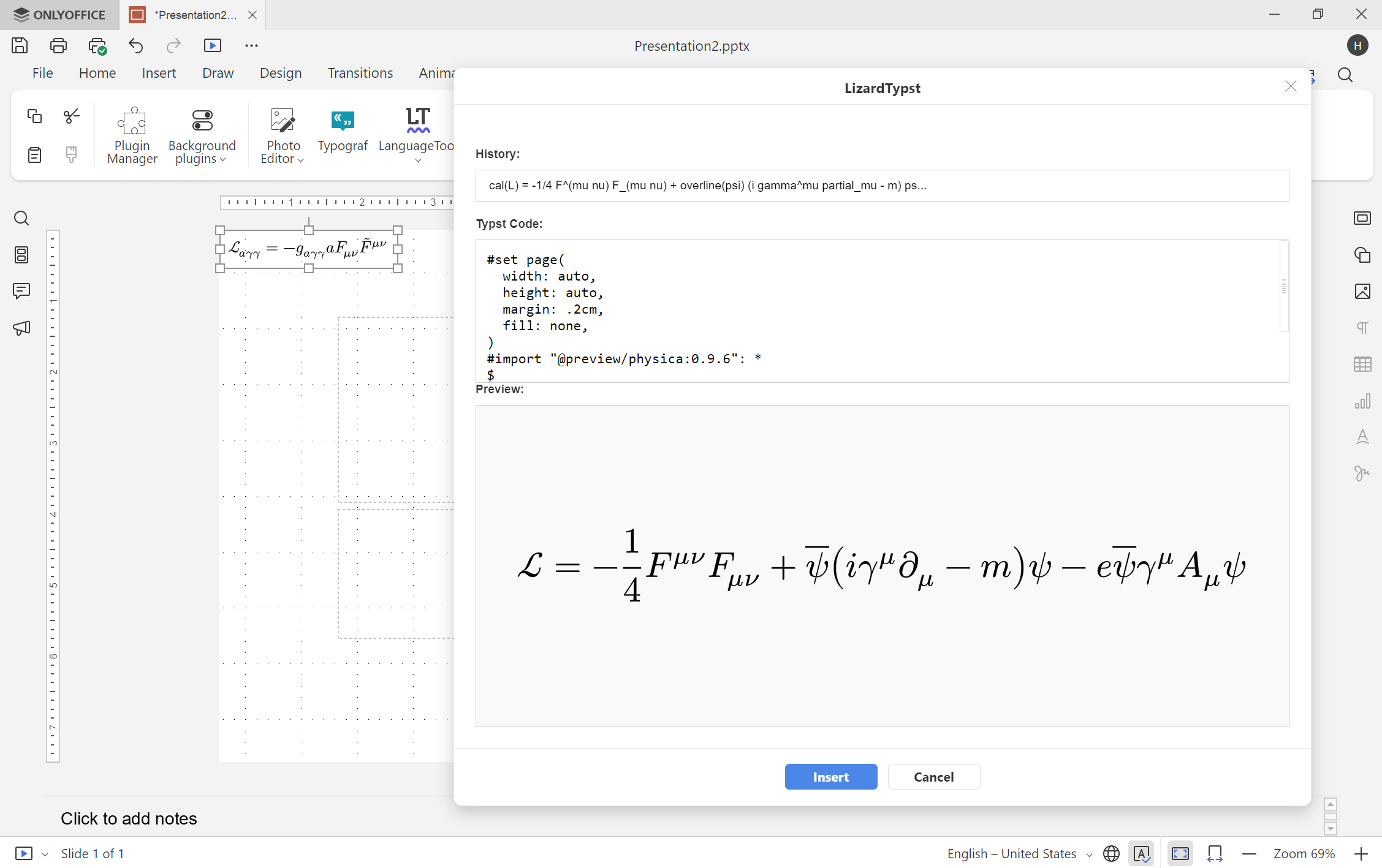 Solving the math typesetting puzzle: Introducing the LizardTypst plugin for ONLYOFFICE