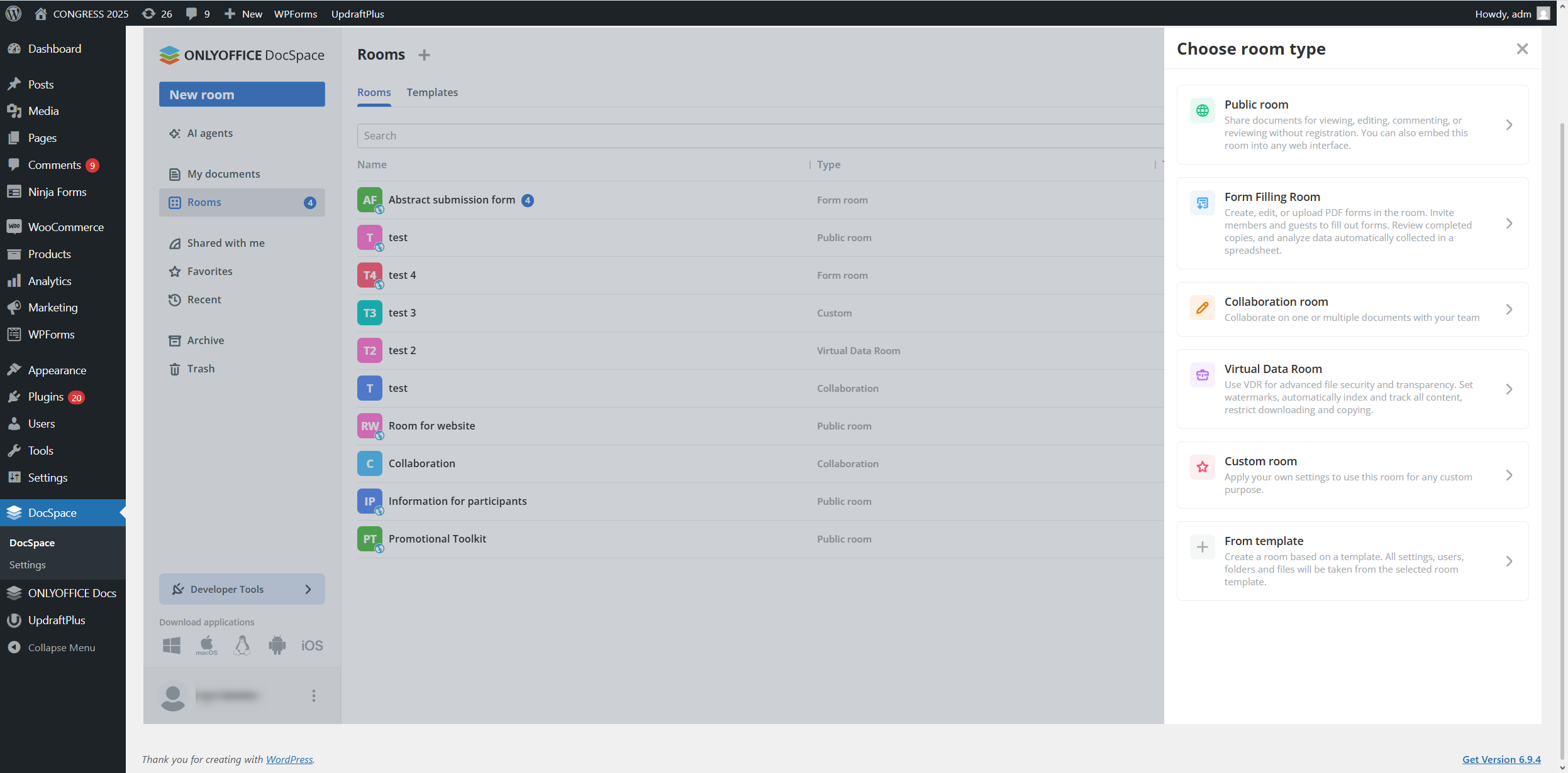 تكامل ONLYOFFICE DocSpace مع WordPress: أضف مشاركة مستندات آمنة والتعاون إلى موقعك الإلكتروني