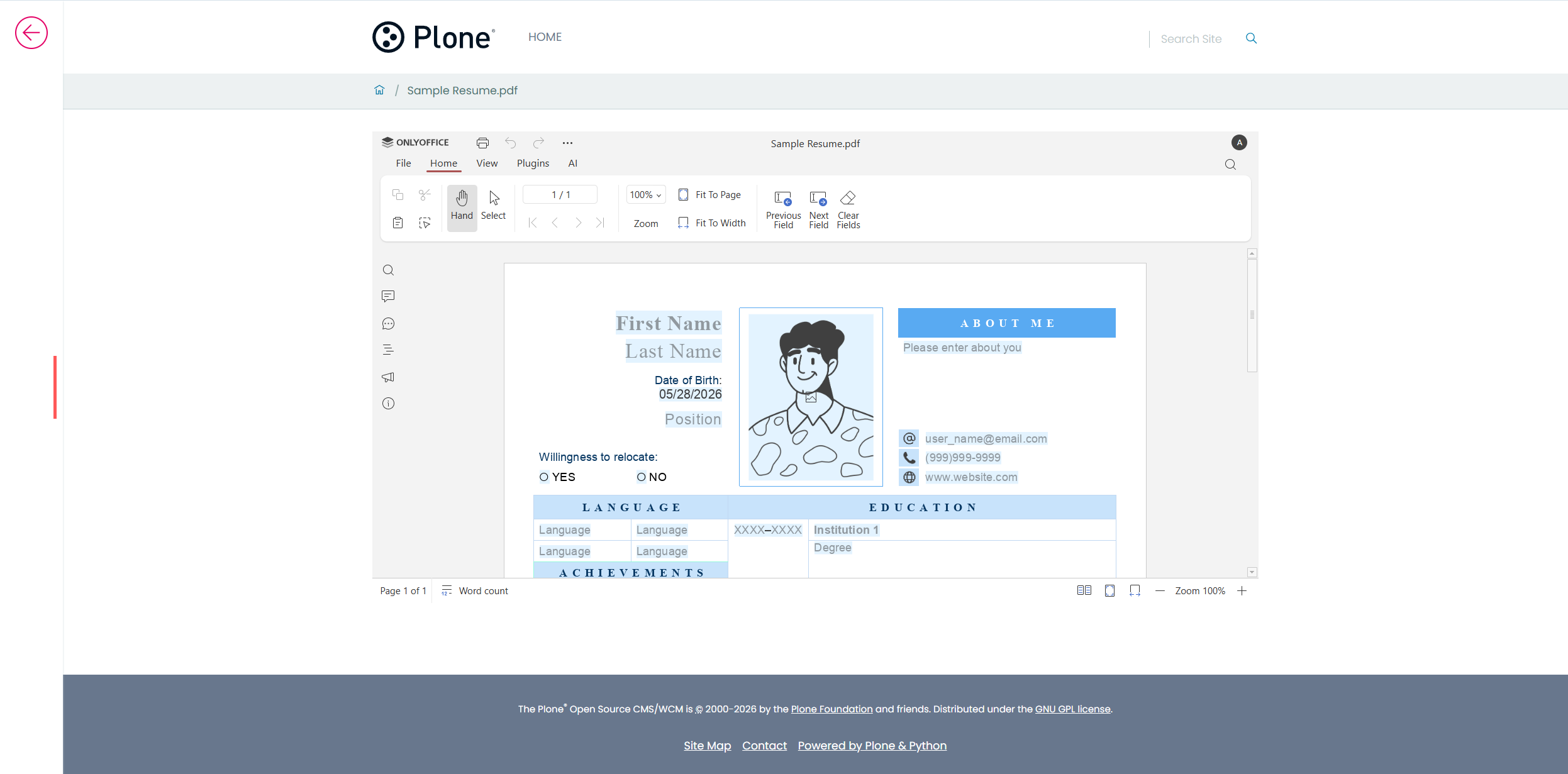 Conoce el conector ONLYOFFICE v1.0.0 para Volto: edición de documentos sin interrupciones para el frontend moderno de Plone