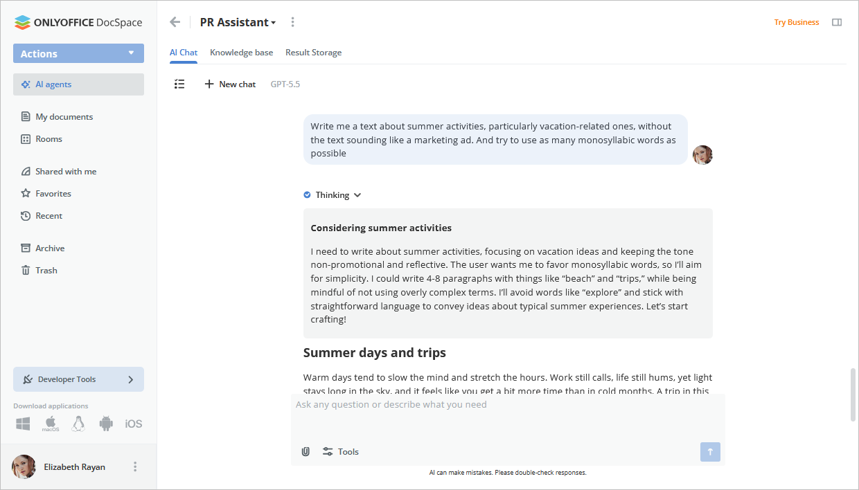 ONLYOFFICE DocSpace 3.7 veröffentlicht: Dateigenerierung & neue Anbieter in KI-Agenten, intelligentere Formulare, aktualisierte Editoren und Lizenz und mehr