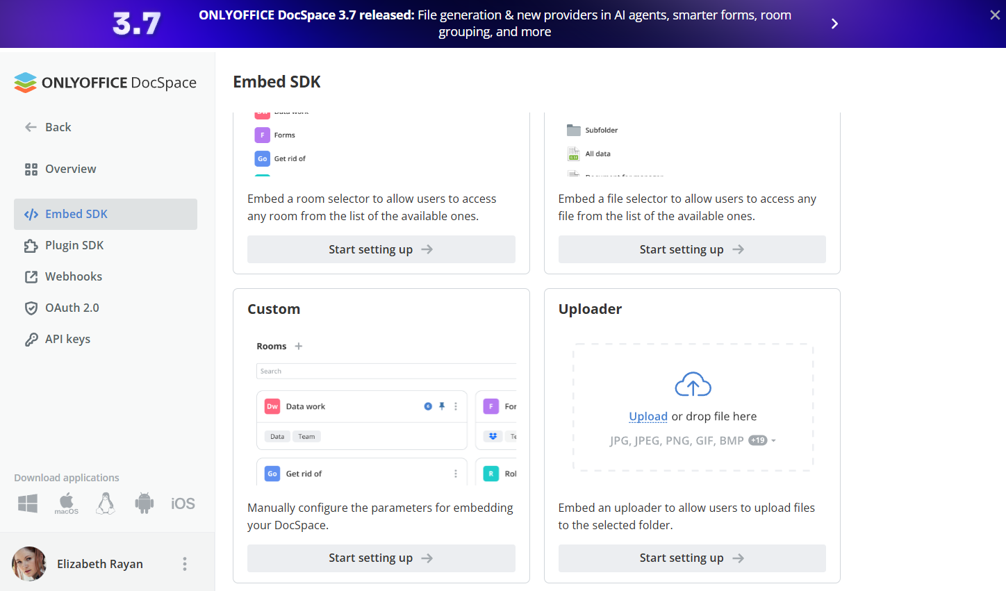 ONLYOFFICE DocSpace Developer 3.7: New plugin tools, webhooks, and AI building blocks
