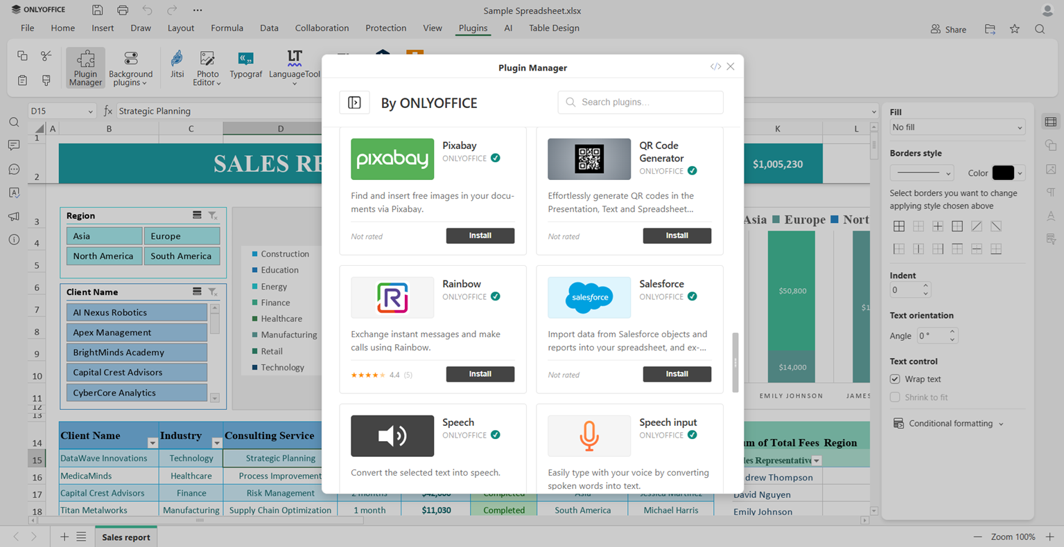 Kako uvesti podatke iz Salesforce objekata i izveštaja u ONLYOFFICE tabele