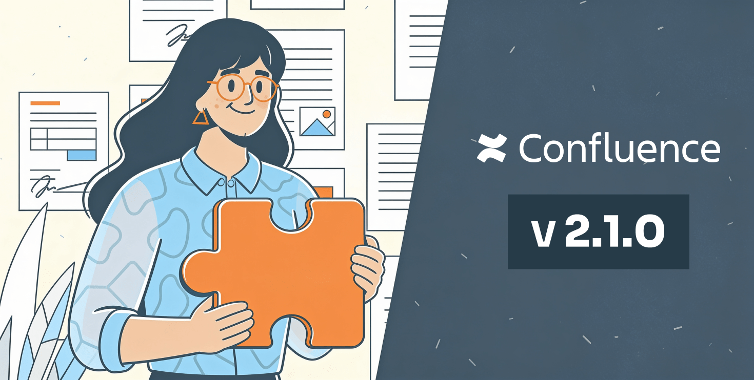 Lançamento do conector ONLYOFFICE v2.1.0 para Confluence Cloud: novos formatos suportados, página de espaço dedicada, navegação de arquivos aprimorada e mais