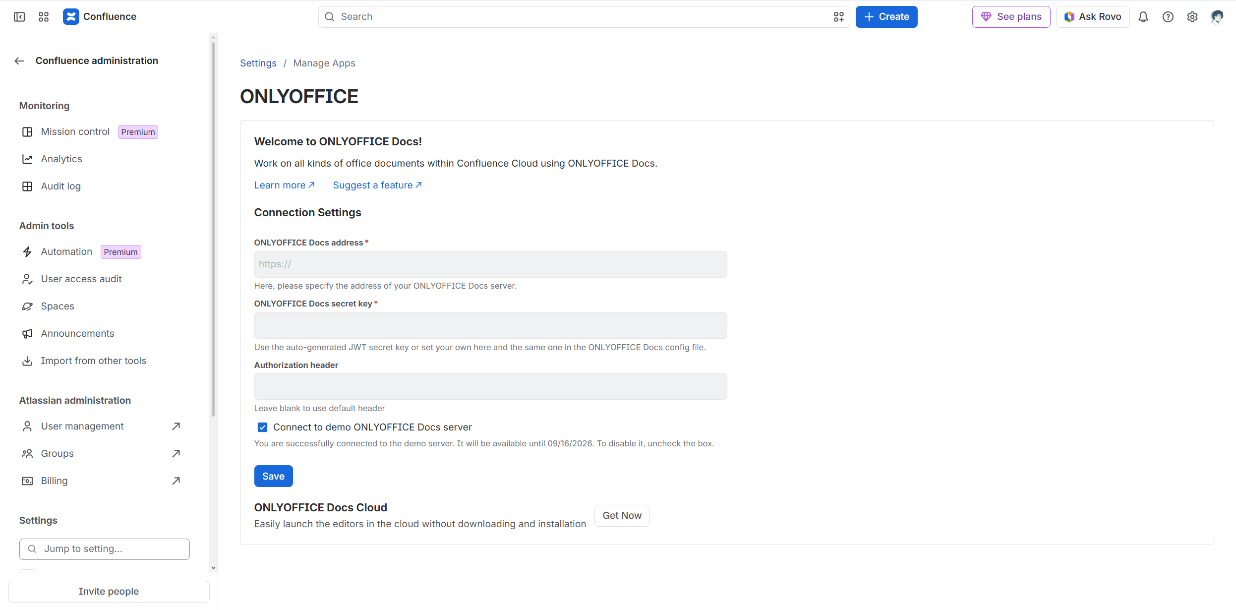 Lançamento do conector ONLYOFFICE v2.1.0 para Confluence Cloud: novos formatos suportados, página de espaço dedicada, navegação de arquivos aprimorada e mais