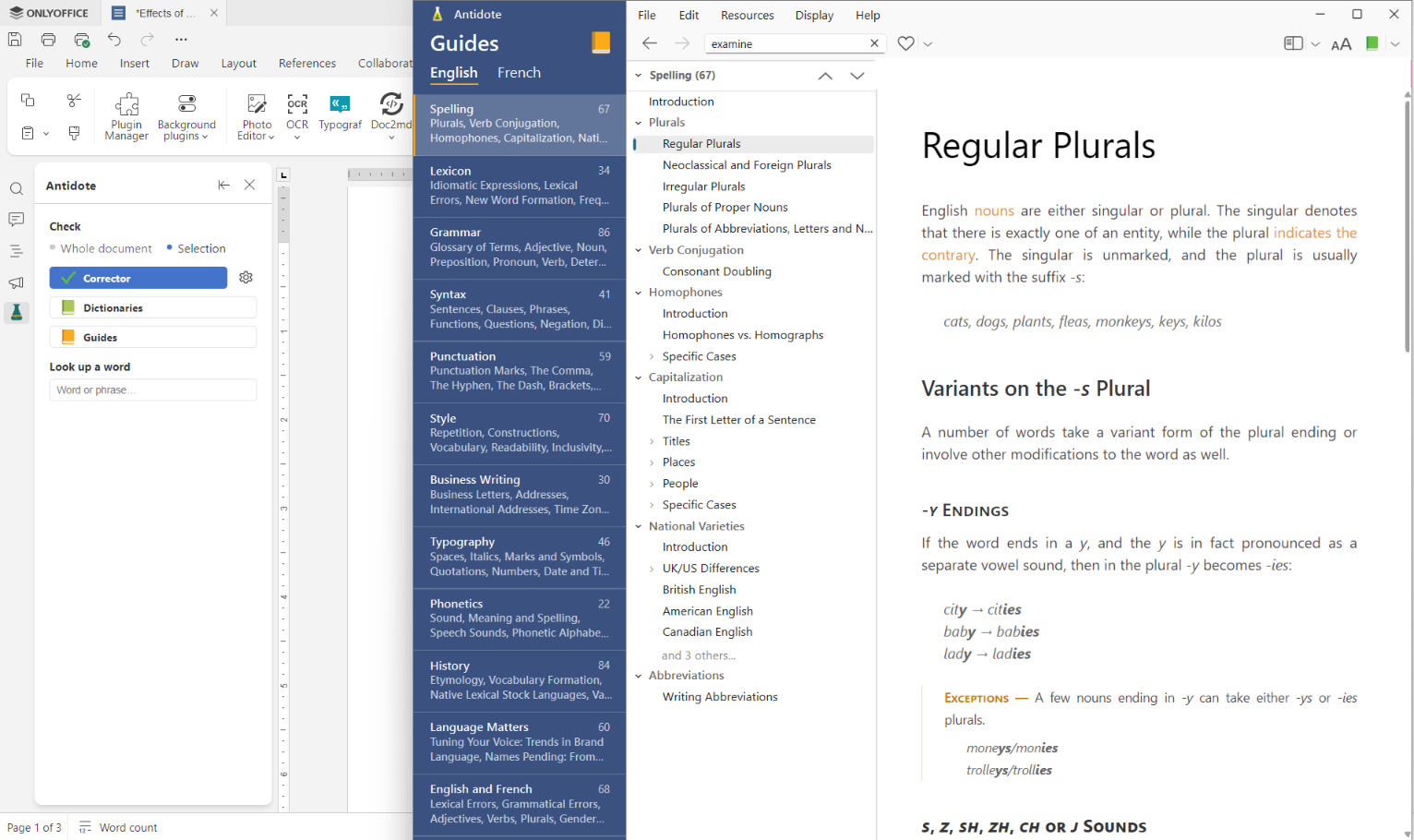 Neues Antidote-Plugin für ONLYOFFICE: Überprüfen und Verbessern Ihrer Texte in Englisch und Französisch