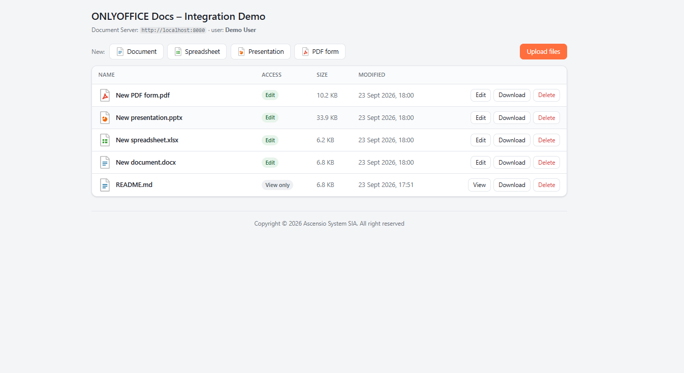 Comece a editar documentos em seu aplicativo web usando ONLYOFFICE Create App