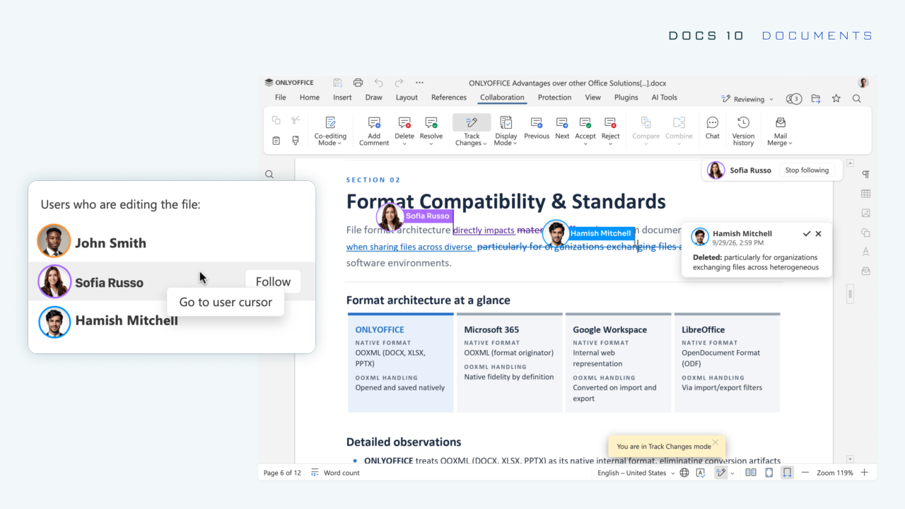 Lernen Sie ONLYOFFICE Docs 10.0 kennen: KI-Tools und modulare Apps, über 50 neue Funktionen, 1.000 Bugfixes, 35 behobene Sicherheitsanfälligkeiten und mehr