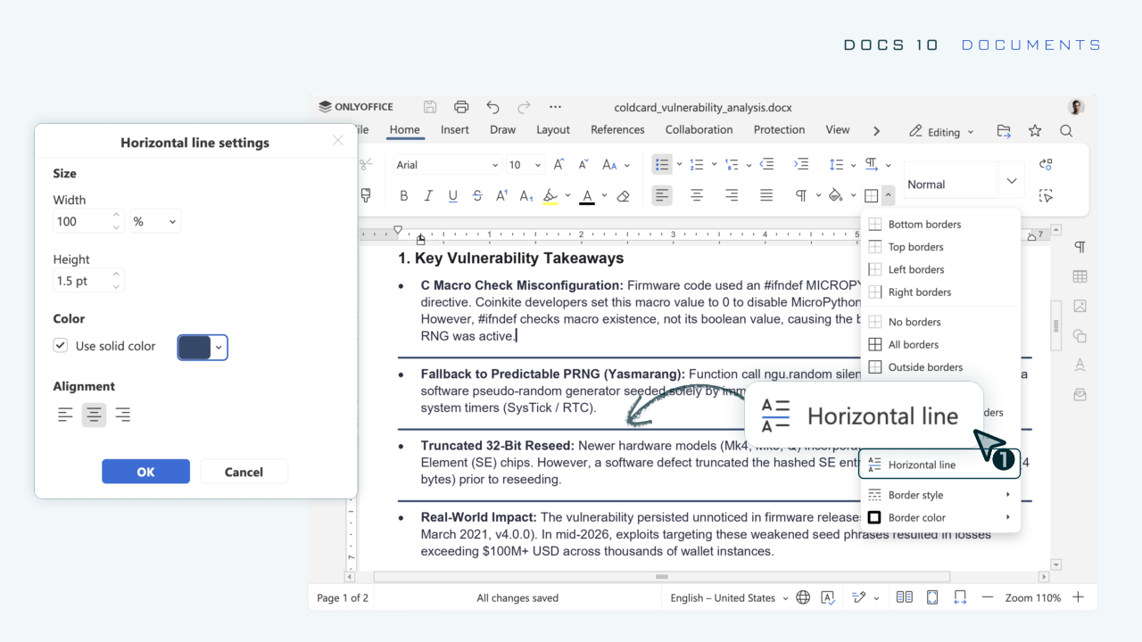 Lernen Sie ONLYOFFICE Docs 10.0 kennen: KI-Tools und modulare Apps, über 50 neue Funktionen, 1.000 Bugfixes, 35 behobene Sicherheitsanfälligkeiten und mehr