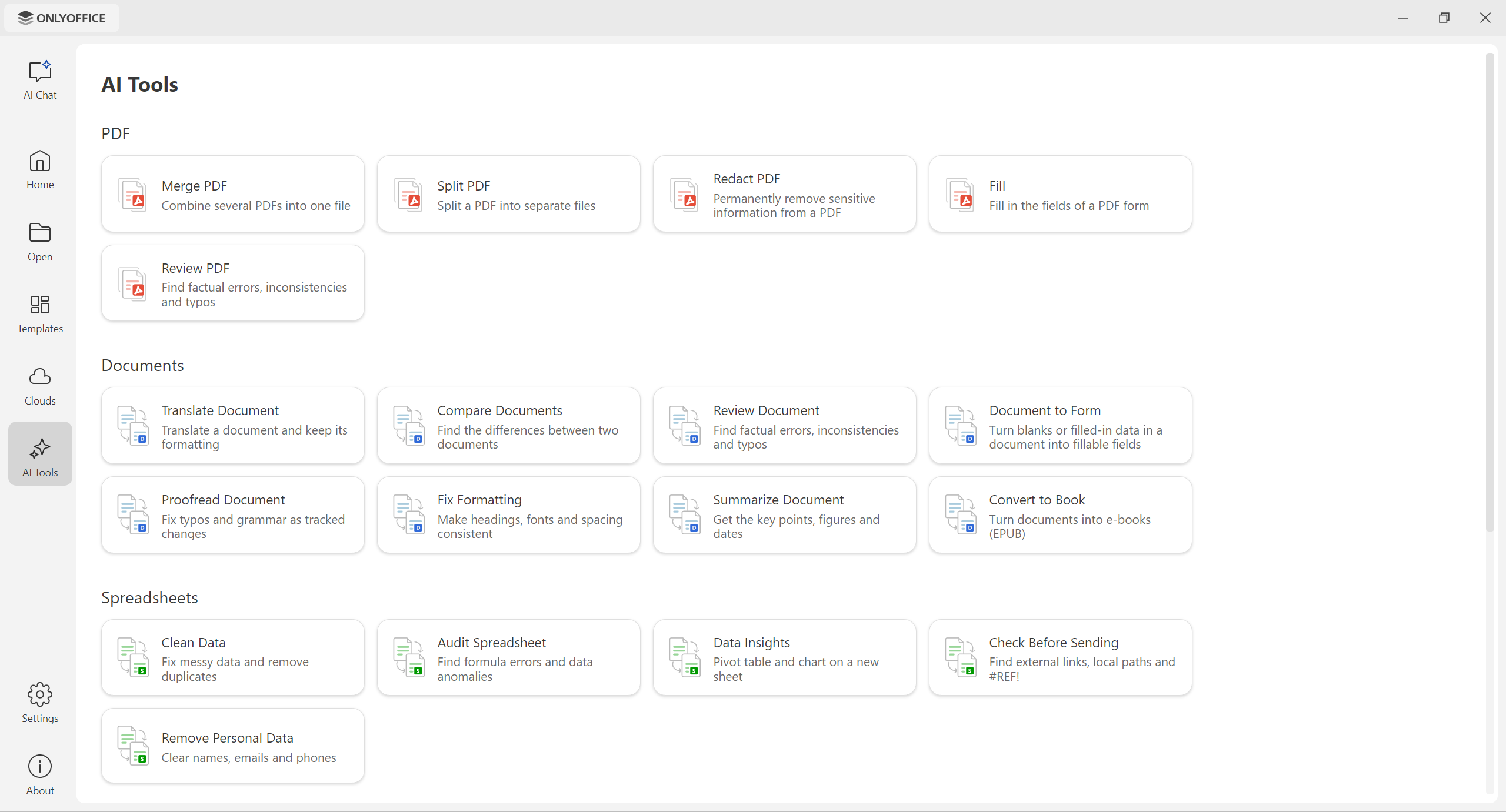 Meet ONLYOFFICE Desktop Editors 10.0: brand-new AI tools, redesigned start window, Odoo as a new cloud provider and more