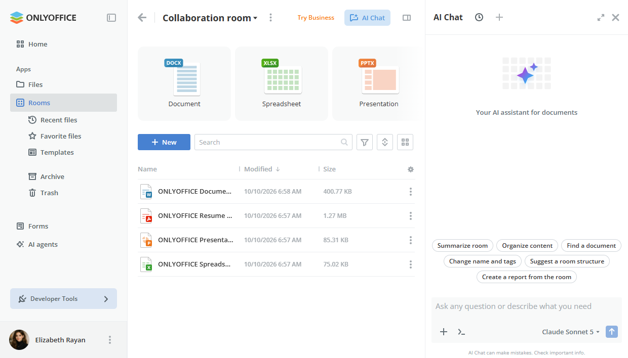 10 Dinge, die Sie über KI in ONLYOFFICE Cloud 10.0 wissen sollten
