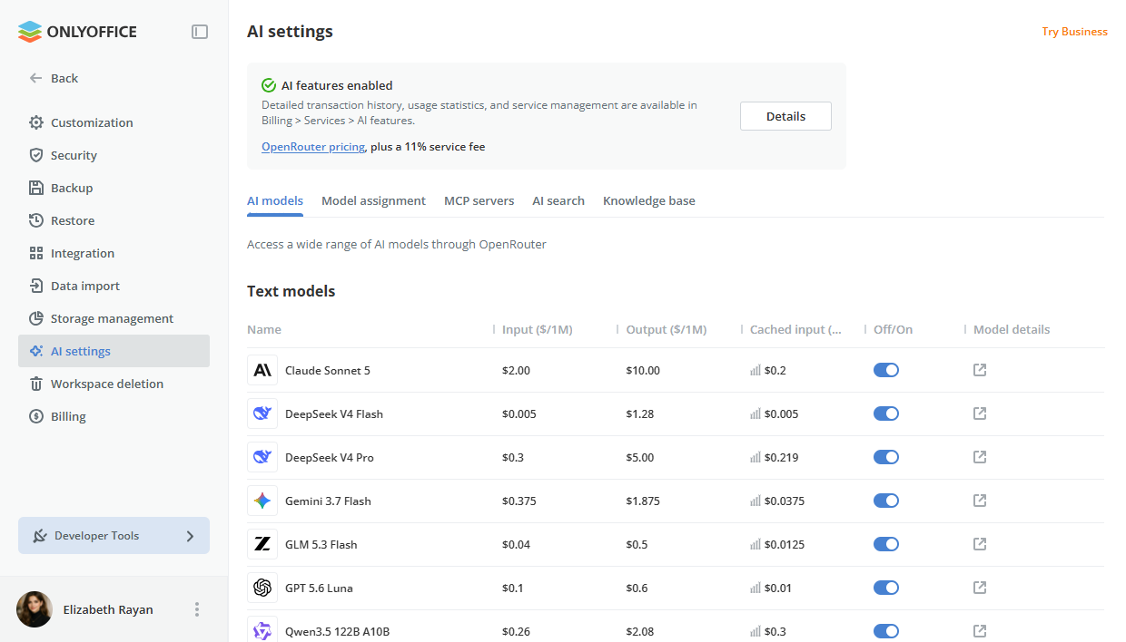 10 Dinge, die Sie über KI in ONLYOFFICE Cloud 10.0 wissen sollten