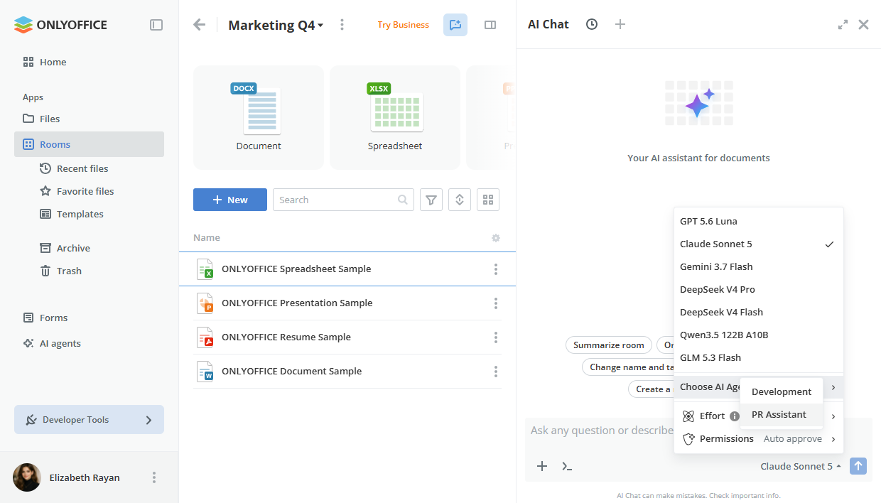 10 Dinge, die Sie über KI in ONLYOFFICE Cloud 10.0 wissen sollten