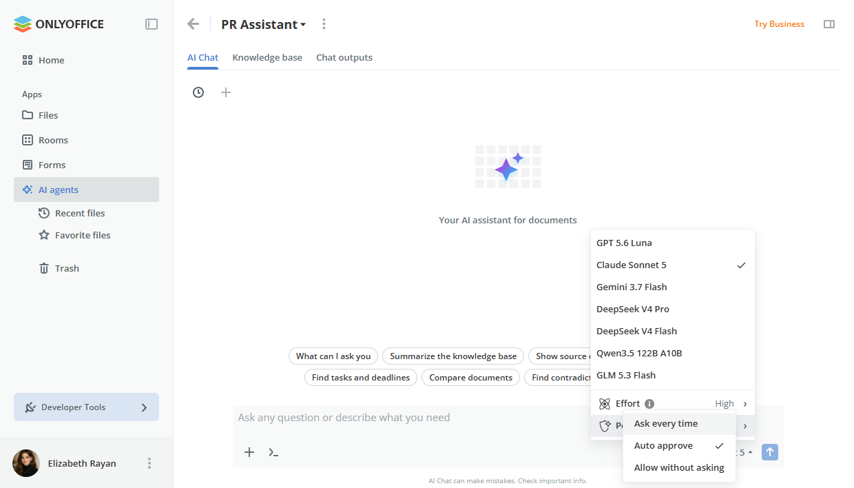 10 Dinge, die Sie über KI in ONLYOFFICE Cloud 10.0 wissen sollten