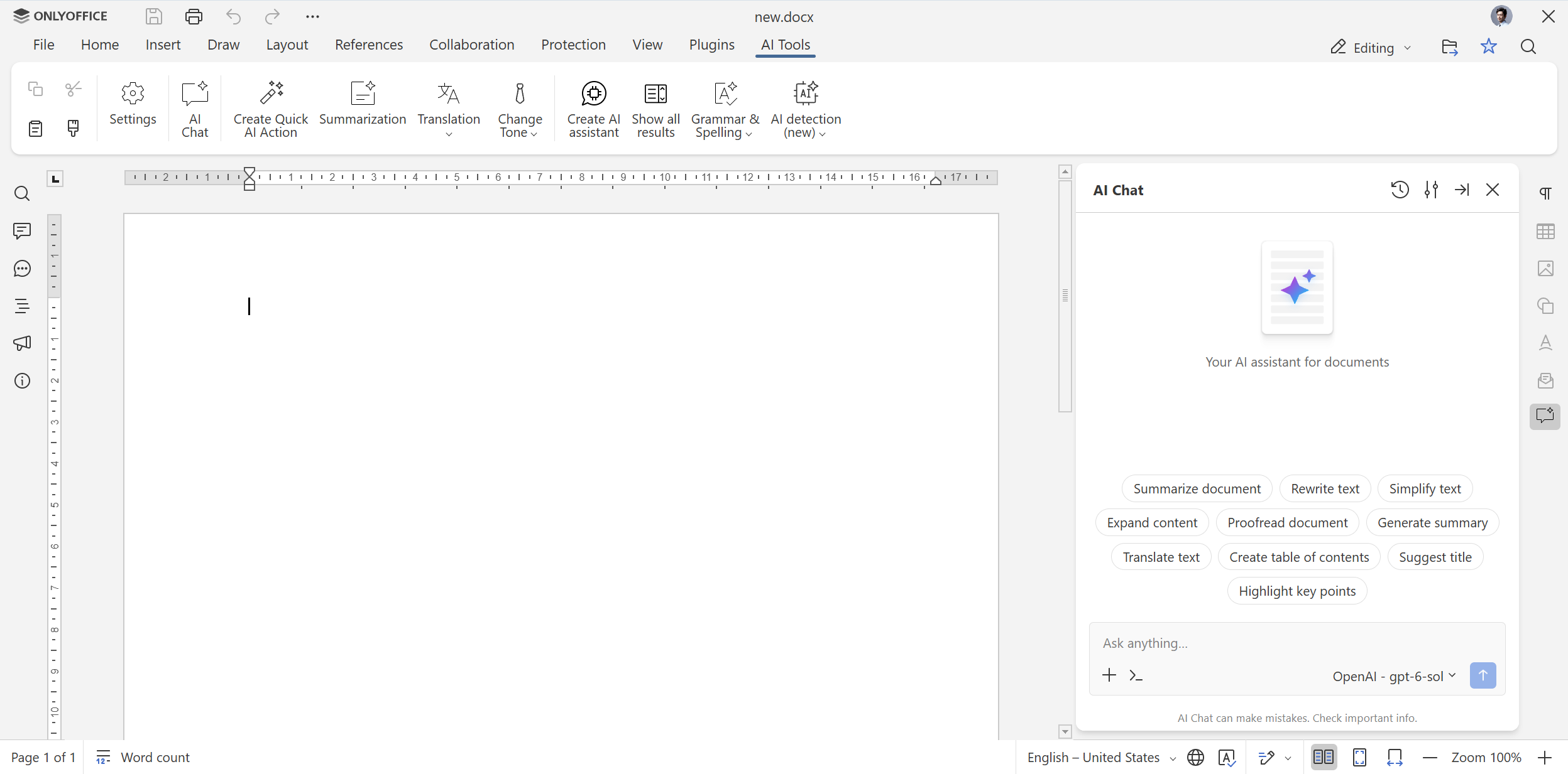 ONLYOFFICE AI-Tools: kontextbewusste KI in Ihren Dokumenten