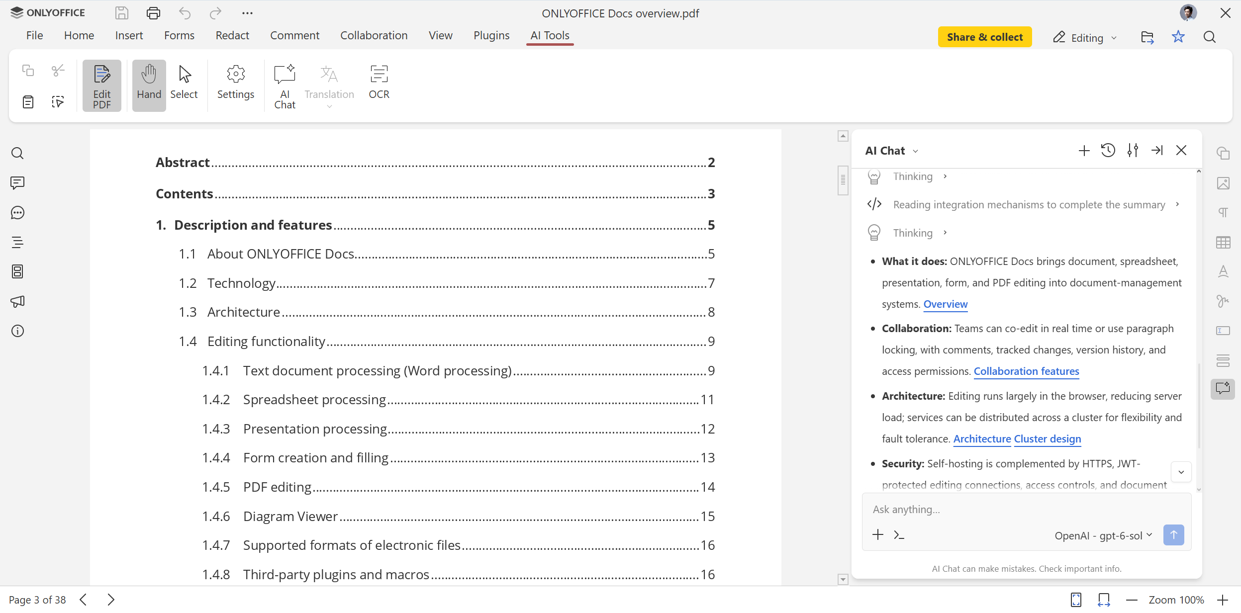 ONLYOFFICE AI-Tools: kontextbewusste KI in Ihren Dokumenten