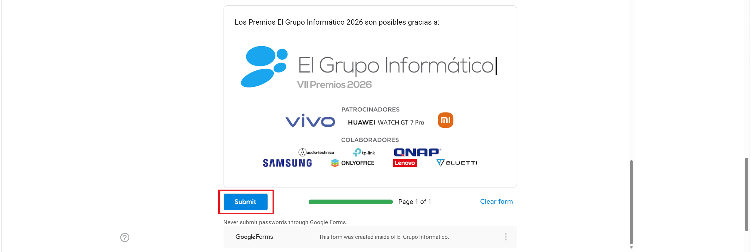 Vote for ONLYOFFICE in the El Grupo Informático Awards 2026